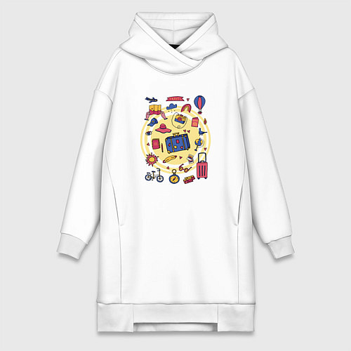Женская толстовка-платье Летние путешествия / Белый – фото 1