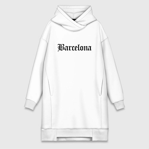 Женская толстовка-платье Barcelona Catalonia - Spain / Белый – фото 1