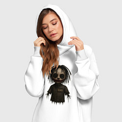 Женское худи-платье Bones хоррор кукла, цвет: белый — фото 2