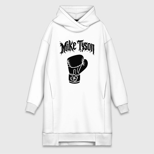 Женская толстовка-платье Майк Тайсон перчатка / Белый – фото 1