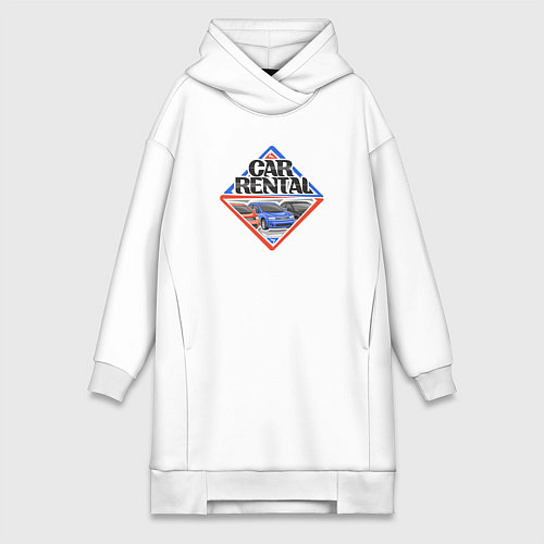 Женская толстовка-платье Автомобильный прокат / Белый – фото 1