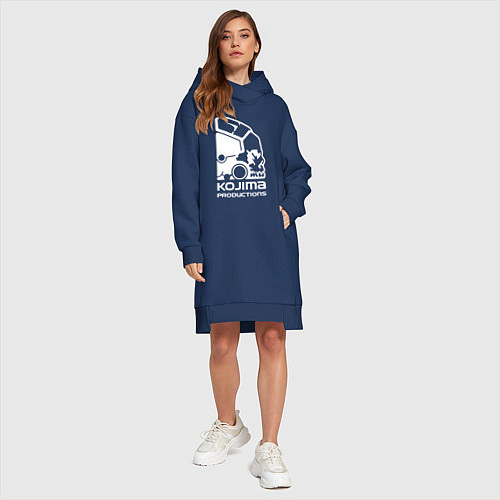 Женская толстовка-платье Кодзима продакшенс логотип / Тёмно-синий – фото 4