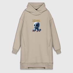 Женское худи-платье Blueberini Octopusini, цвет: миндальный