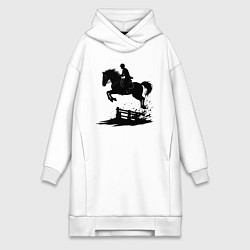 Женская толстовка-платье Скакун через барьер