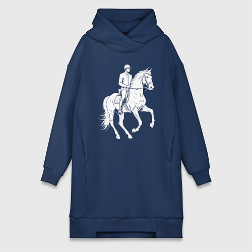 Женская толстовка-платье Конный спорт / Тёмно-синий – фото 1