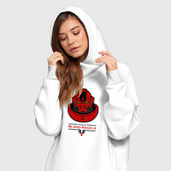 Женское худи-платье Вархаммер - Кровавые Ангелы, цвет: белый — фото 2