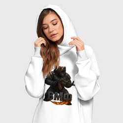 Женское худи-платье ВМФ стреляющий медведь, цвет: белый — фото 2