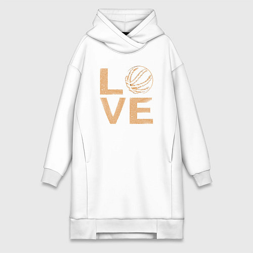 Женская толстовка-платье Любовь к баскетболу / Белый – фото 1