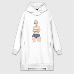 Женское худи-платье Dandadan Seiko, цвет: белый
