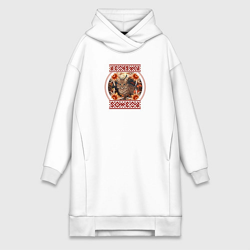 Женская толстовка-платье Рысь-Гомель / Белый – фото 1