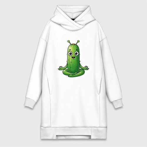 Женская толстовка-платье Огурец пришелец / Белый – фото 1