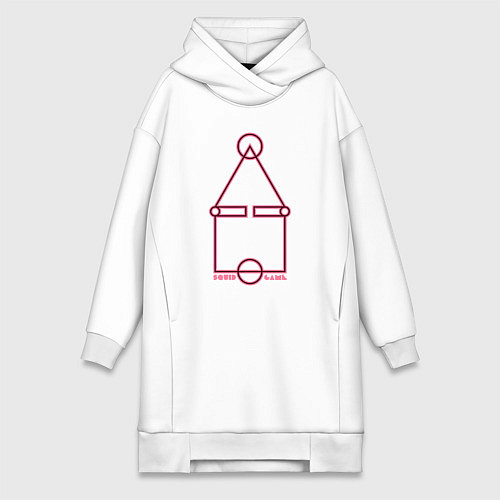 Женская толстовка-платье Стиль игры в кальмара / Белый – фото 1