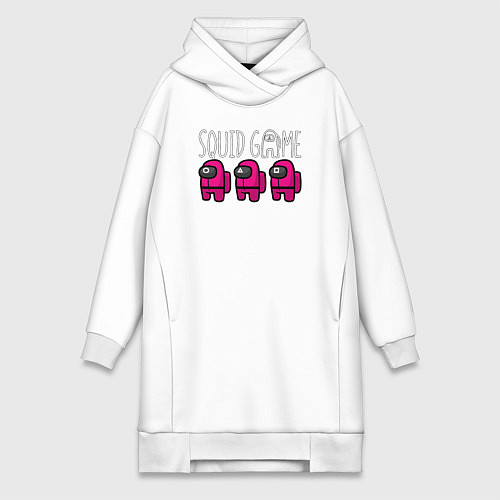 Женская толстовка-платье Among us squid game / Белый – фото 1