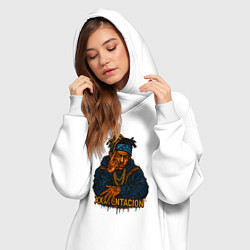 Женское худи-платье XXXTentacion думает, цвет: белый — фото 2