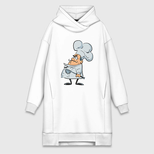 Женская толстовка-платье Мистер шеф / Белый – фото 1