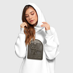 Женское худи-платье Я десантник, цвет: белый — фото 2