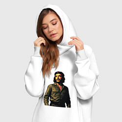 Женское худи-платье Поп-арт Че Гевара 1970-е, цвет: белый — фото 2