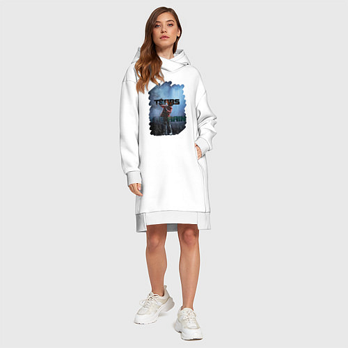 Женская толстовка-платье Tears in the rain / Белый – фото 4