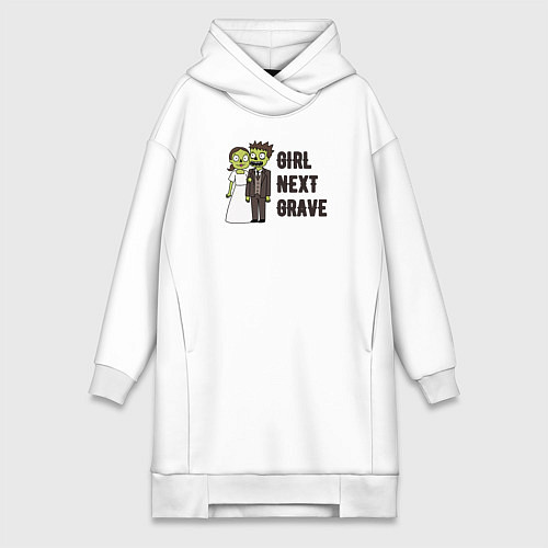 Женская толстовка-платье Любовь зомби / Белый – фото 1