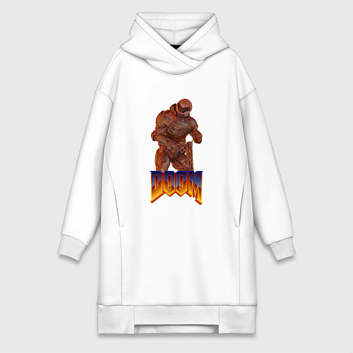 Женская толстовка-платье Doom солдат / Белый – фото 1