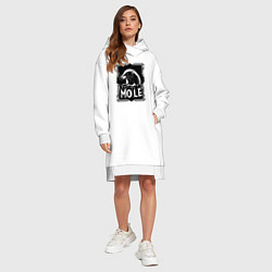 Женское худи-платье Крот в рамке, цвет: белый — фото 2