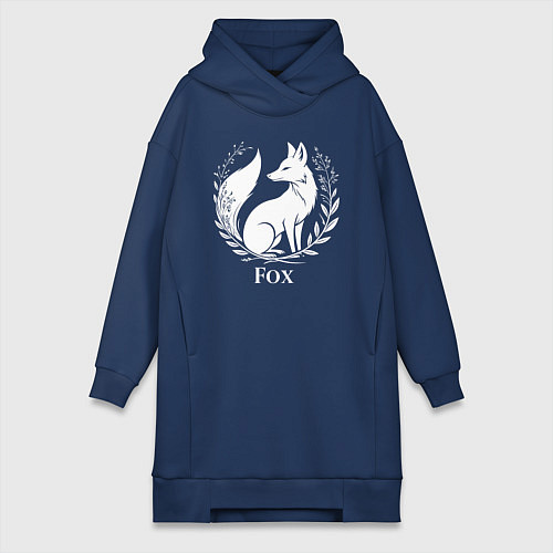Женская толстовка-платье Лисий герб с венком / Тёмно-синий – фото 1