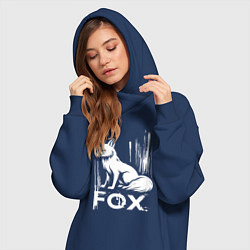 Женское худи-платье Лисий стиль, цвет: тёмно-синий — фото 2