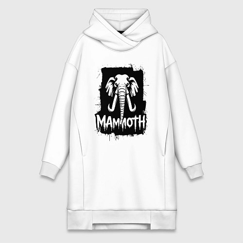 Женская толстовка-платье Мамонт в стиле граффити / Белый – фото 1