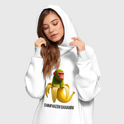 Женское худи-платье Chimpanzini Bananini, цвет: белый — фото 2