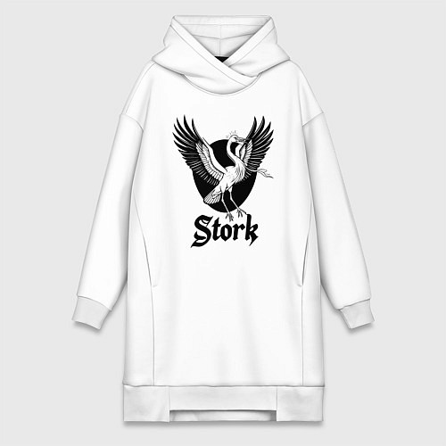 Женская толстовка-платье Аист в полёте / Белый – фото 1