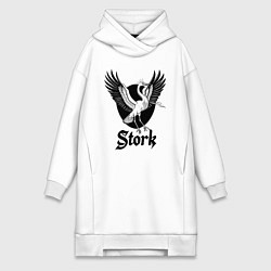Женская толстовка-платье Аист в полёте