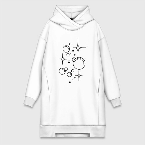 Женская толстовка-платье Мыльные пузыри / Белый – фото 1