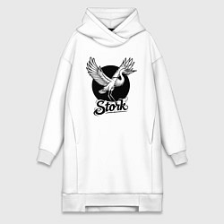 Женская толстовка-платье Аист в круге