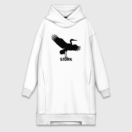 Женская толстовка-платье Аист граффити / Белый – фото 1