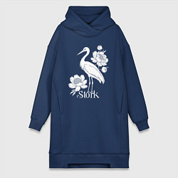 Женская толстовка-платье Аист с цветами