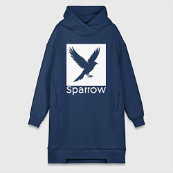 Женская толстовка-платье Летящий воробей