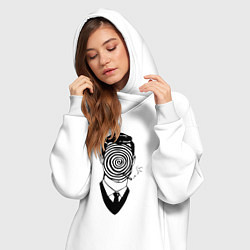 Женское худи-платье Человек-загадка, цвет: белый — фото 2