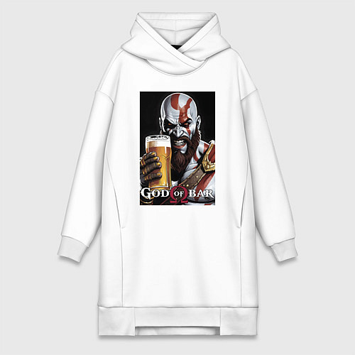 Женская толстовка-платье Kratos - god of bar / Белый – фото 1