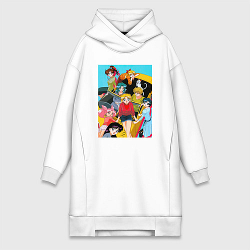 Женская толстовка-платье Sailor Moon car / Белый – фото 1