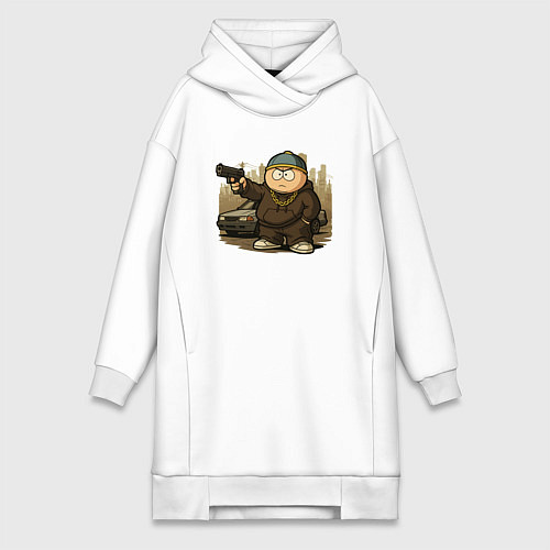 Женская толстовка-платье Эрик Картман из Gta / Белый – фото 1