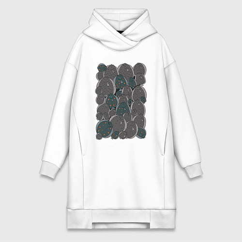 Женская толстовка-платье Камбала / Белый – фото 1