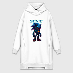Женское худи-платье Sonic cyberpunk, цвет: белый