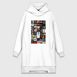 Женское худи-платье Eminem - обложки, цвет: белый