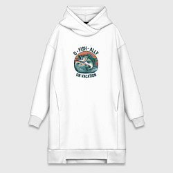 Женская толстовка-платье Рыба выпрыгивает из воды
