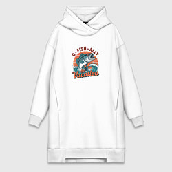 Женская толстовка-платье Рыба в морских волнах