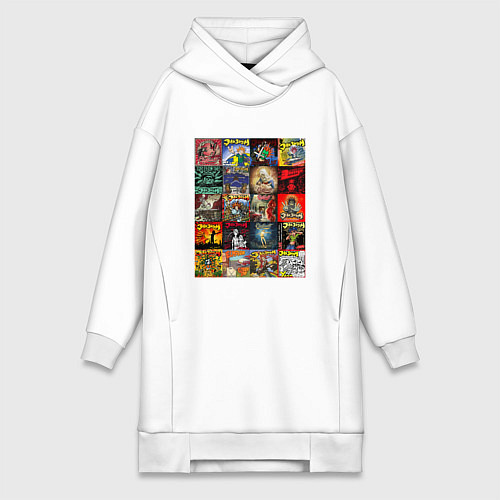 Женская толстовка-платье Элизиум - обложки / Белый – фото 1