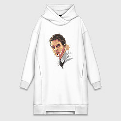 Женское худи-платье Эдвард Нортон Бойцовский клуб, цвет: белый