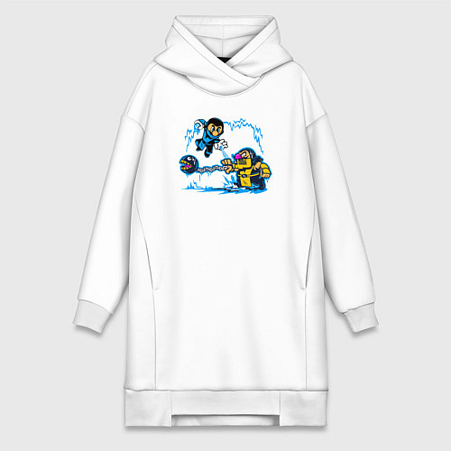 Женская толстовка-платье Скорпион против Саб-зиро / Белый – фото 1