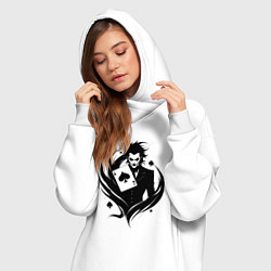 Женское худи-платье Аниме джокер и туз пик, цвет: белый — фото 2