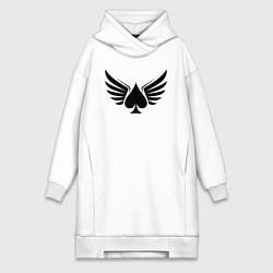 Женское худи-платье Крылатые пики, цвет: белый
